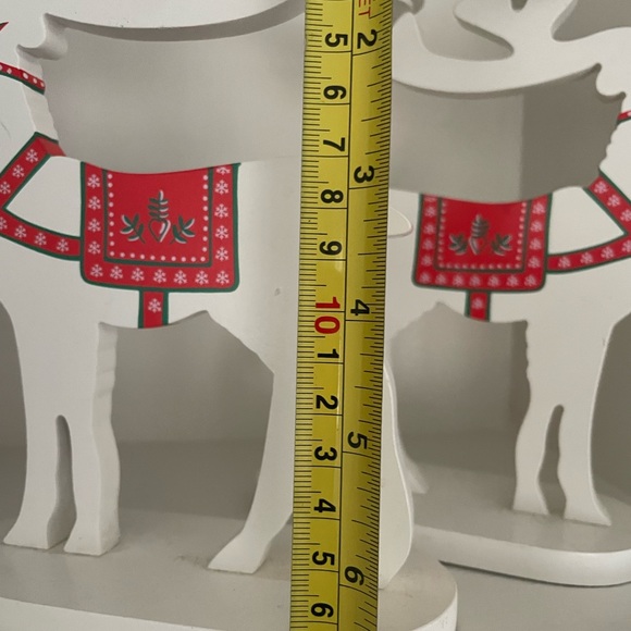 Set of 2 PartyLite Alpine Chalet Reindeer Tealight Holder P9798 Christmas Rare! - Picture 5 of 6